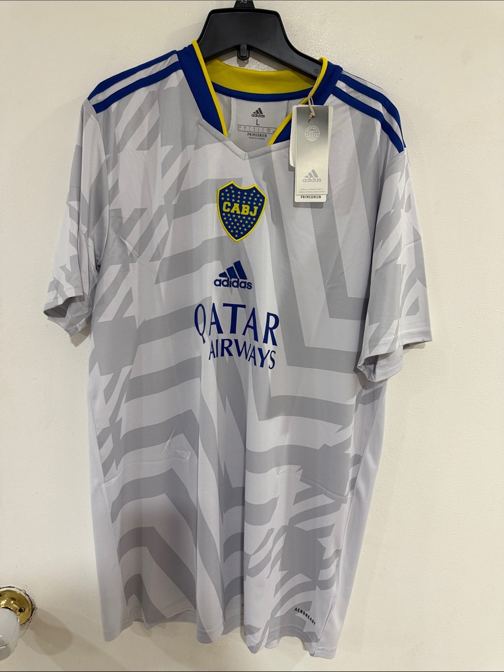 adidas Boca Juniors Away Jersey - White, Gray & Blue Accents